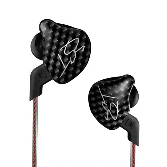KZ ZST Black No Mic - IEM 3,5 In Ear Monitor Earphones, Dynamic Hybrid Dual Driver 1BA+1DD
