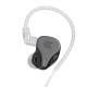 KZ DQ6 Grey With Mic - IEM 3,5 HBB Tuned Improved In Ear Monitor Earphones, 3DD Dynamic