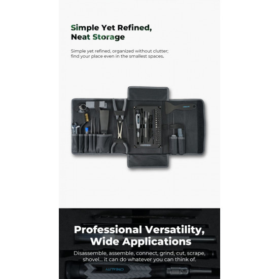 Creality 3D Printer Tool Wrap Kit Pro - 34 pieces of bits for screwdrivers and post-processing tools