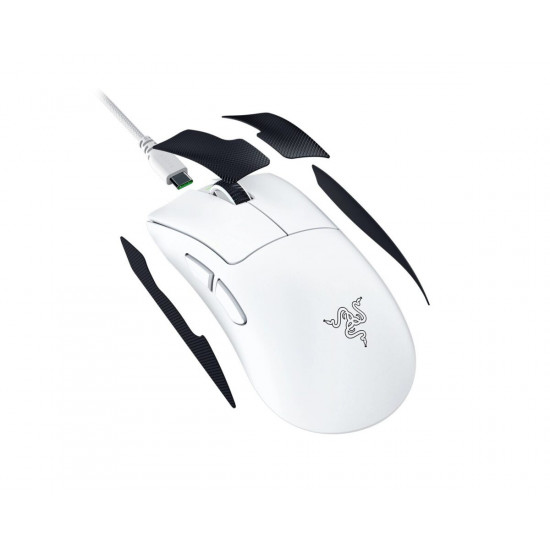 Razer DEATHADDER V4 PRO WHITE - 57g Wireless Gaming Mouse - Ergonomic - 120 Hours Battery - 45K DPI