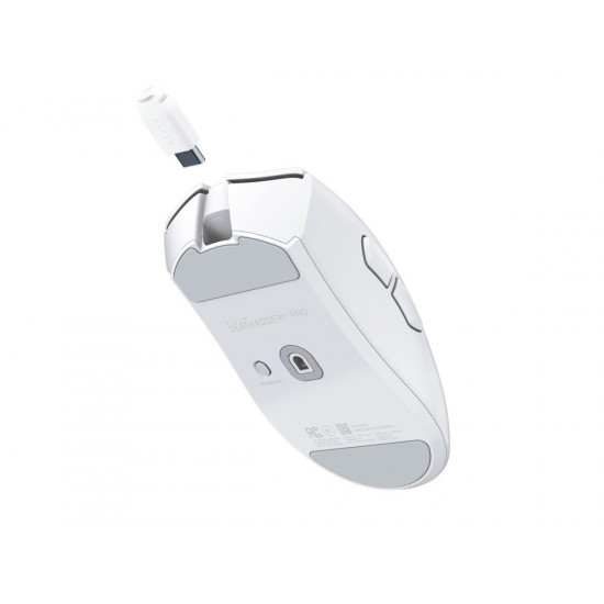 Razer DEATHADDER V4 PRO WHITE - 57g Wireless Gaming Mouse - Ergonomic - 120 Hours Battery - 45K DPI