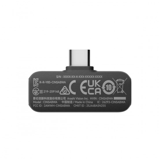 Insta360 Microphone Air (1 Transmitter, 1 Receiver) - 10H Battery, 300m range, built-in noise reduct