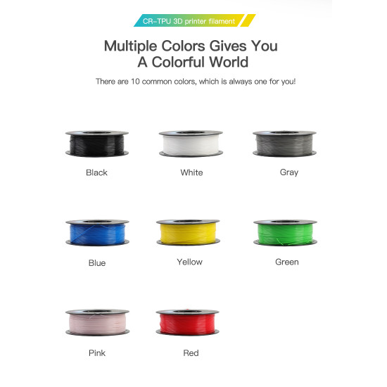 Creality CR-TPU White 3d Printer Soft Adhesive material Filament 1kg 1.75