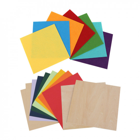 Creality Smart Laser engraving Sheets Pack, 2x Basswood, 2x Craft paper,  Colored Papers and Felt