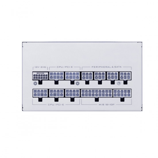 Lian Li SX 1000P White - PLATINUM 1000W - ATX 3.1 - 12V-2x6 - Japanese Capacitor - 10 Years Warranty