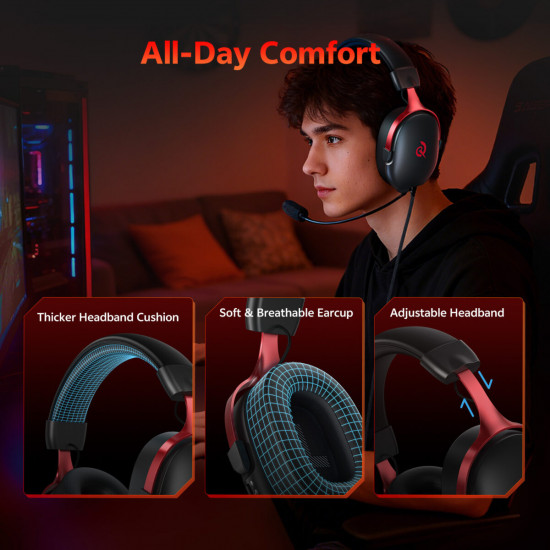 QCY Heroad VN200 PRO 7.1 USB - Wired RGB Gaming Headset PS4/PS5/PC