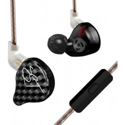 KZ ZST Black  With Mic - IEM 3,5 In Ear Monitor Earphones, Dynamic Hybrid Dual Driver 1BA+1DD
