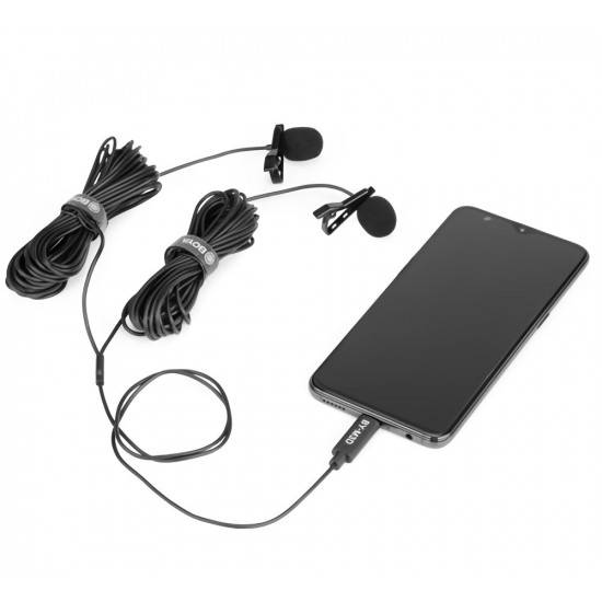 BOYA BY-M3D Dual Mic Lavalier microphone for USB TYPE-C devices