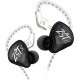 KZ ZST X Black No Mic - IEM 3,5 In Ear Monitor Earphones, Dynamic Hybrid Dual Driver 1BA+1DD,  2x ma