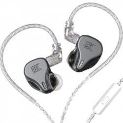 KZ DQ6 Grey With Mic - IEM 3,5 HBB Tuned Improved In Ear Monitor Earphones, 3DD Dynamic