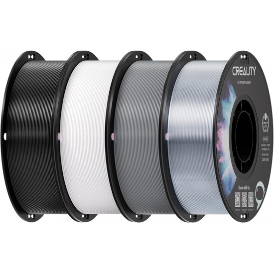 Creality CR-PETG Value Pack 4kg - Black & White & Grey & Transparent 3D Printer Filament