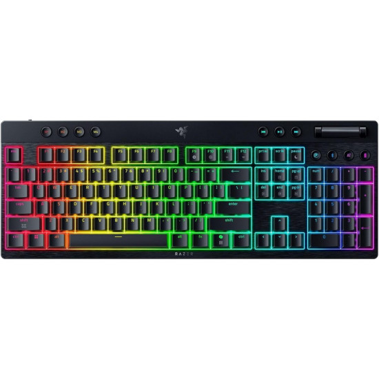 Razer BlackWidow V4 Low Profile HyperSpeed - Wireless / Bluetooth RGB Gaming Keyboard -Green Switch