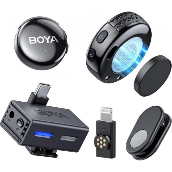 BOYALINK 3 - Type-C & 3,5mm AI-Powered Button Wireless Microphone 2 TX + 1 RX no Case