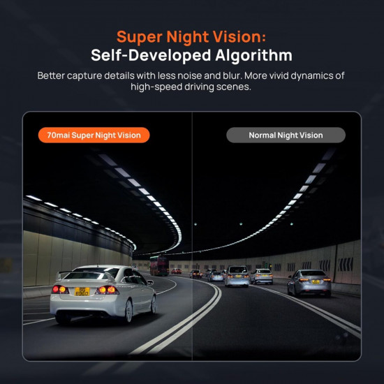 70mai A800SE-1 Front & Rear Dash Cam 4k w. 3inch screen set w. Rearview Cam - 2160p 140FOV