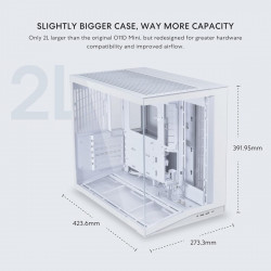 Lian Li O11D Mini V2 WHITE - ATX PC GAMING CASE - IMPROVED AIRFLOW - GPU SUPPORT BRACKET