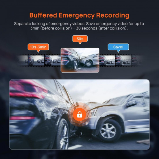 70mai A800SE-1 Front & Rear Dash Cam 4k w. 3inch screen set w. Rearview Cam - 2160p 140FOV