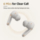 QCY Buds ANC Cream Grey (HT15) - 45db ANC TWS Earbuds 35h 5 mic ENC, ear-canal adaptive tech,