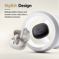 QCY Buds ANC Cream Grey (HT15) - 45db ANC TWS Earbuds 35h 5 mic ENC, ear-canal adaptive tech,