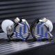 KZ ZSN PRO 2 Black Blue With Mic - IEM 3,5 In Ear Monitor Earphones, Hybrid 1BA+1DD 10mm, metal HIFI
