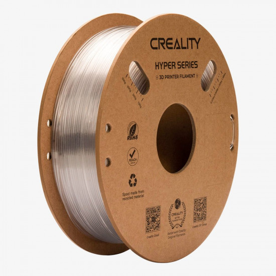 Creality Hyper-PETG Transparent 3D Printer Filament, fast print, chemical sunlight resist. 1kg 1.75