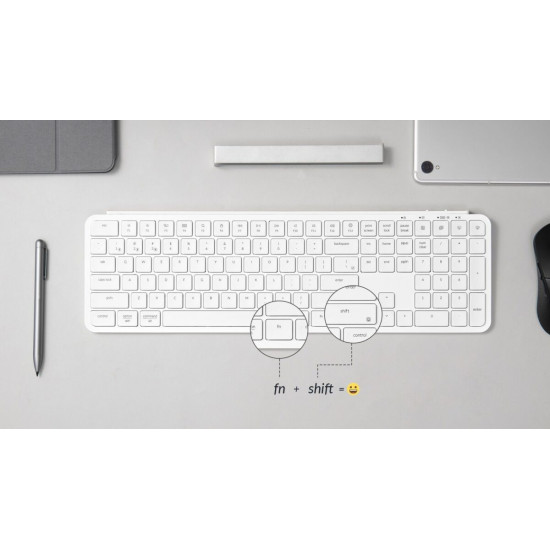 Keychron B6 Pro (B6P-K8) Ultraslim Wireless BT Keyboard ZMK Online customizen-Ivory White 100% US