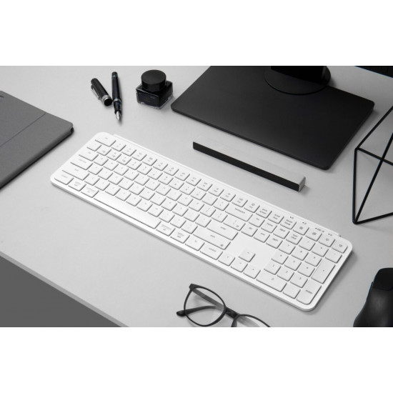 Keychron B6 Pro (B6P-K8) Ultraslim Wireless BT Keyboard ZMK Online customizen-Ivory White 100% US