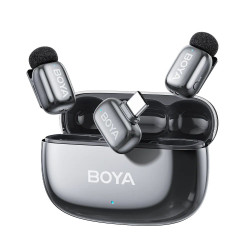 BOYA mini 2 Type-C Space Gray, 2,4GHz 2mic Wireless AI-ANC Mic w. Charging Box Mono/stereo/safety-tr