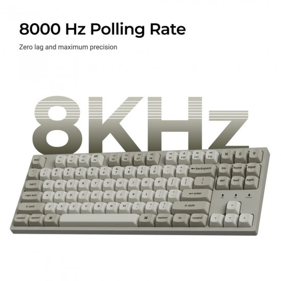 Keychron C1 Pro (C1PX-M3) QMK/VIA Mechanical Brown Sw. - 8K Polling Rate Hot Swap. 80% US Retro RGB
