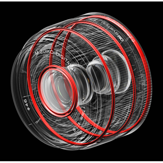 Olympus 17mm 1:1.8 II BLACK M.ZUIKO DIGITAL (EW-M1718) Lense Micro FT