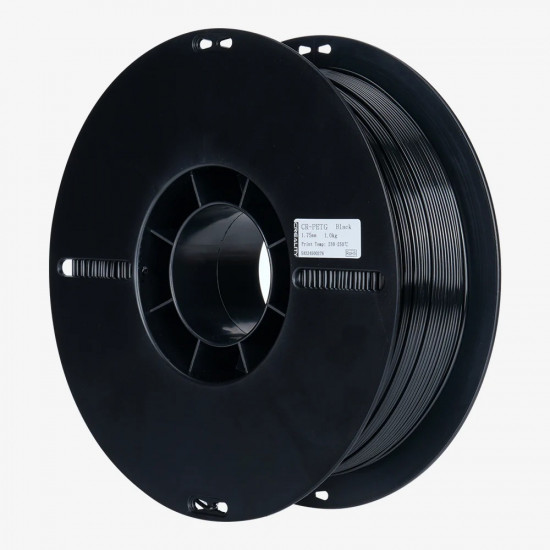 Creality CR-PETG Black 3D Printer Filament, Hard Glossy, Tensile Str. 49MPA, 1 kg Spool1.75