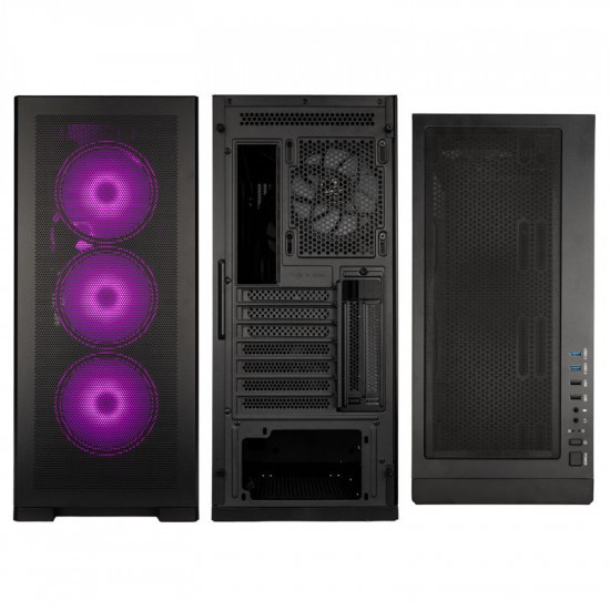 Kolink Unity Meshbay ARGB Midi ATX Tower Case - 400mm clearance (4 pre-installed fans  controller)