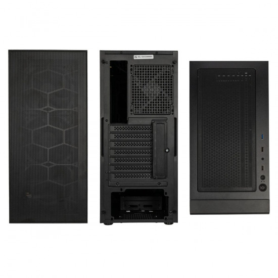 Kolink Observatory HF Mesh PWM Midi Tower Case - Black (with 3x120mm black PWM Fans)
