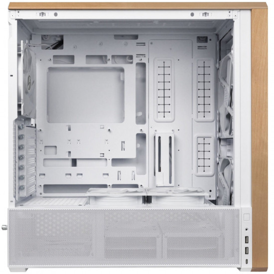 Lian Li LANCOOL 217 White - Wood Accent - ATX PC Case (5 FANS) 2 x 170mm, 1 x 140mm  2 x 120mm PWM
