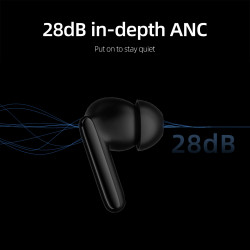QCY T13 ANC 2 Blue - TWS 28dB active noise canceling 10mm drivers, BT 5.3 30 hours True Wireless