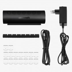 Streamplify HUB CTRL 7, 7x USB 3.0 Type A, RGB, 12V, EU Power Cable - black