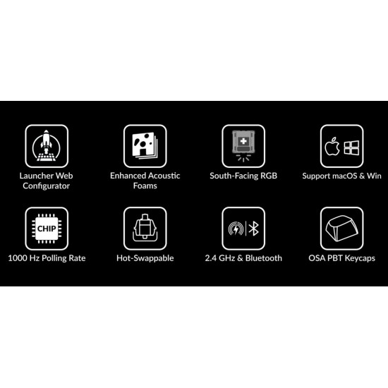 Keychron K10 Max (K10M-H1) QMK Wireless Mechanical Keyboard Red Switch RGB 100% US Layout