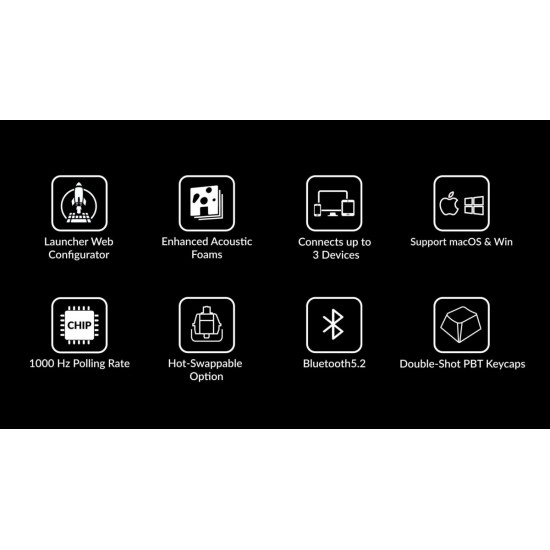 Keychron K8 V2 (K8X-J3) QMK Wireless Mechanical Keyboard Brown Switch HotSwap RGB 80% US Lay Alum