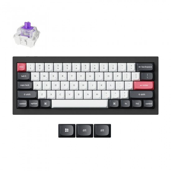 Keychron Q4 HE (Q4H-C1) QMK Wireless Custom Hall Effect Keyboard Purple Switch 60% US Layout