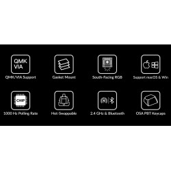 Keychron V1 Max (V1M-D3) QMK/VIA Wireless Custom Mechanical Keyboard Brown Switch RGB 75% US Lay