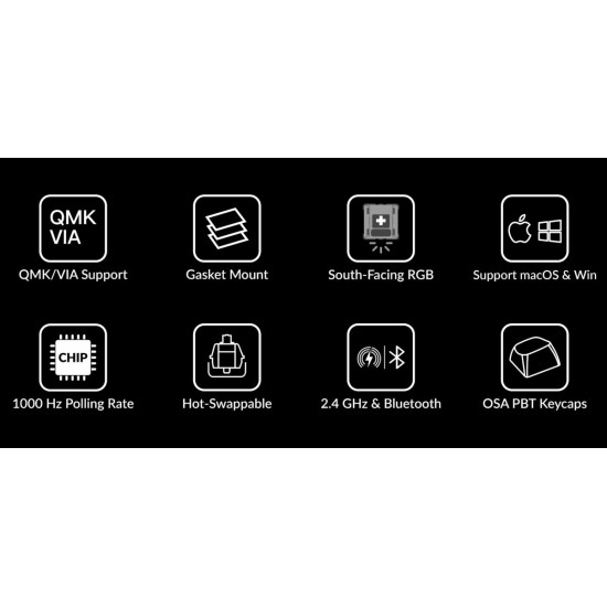 Keychron V1 Max (V1M-D3) QMK/VIA Wireless Custom Mechanical Keyboard Brown Switch RGB 75% US Lay