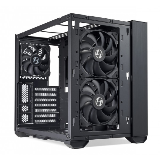 Lian Li O11 AIR MINI Black PC Case ATX / M-ATX with 3 standard Fans (front 120mmx2, rear 120mmx1) Me