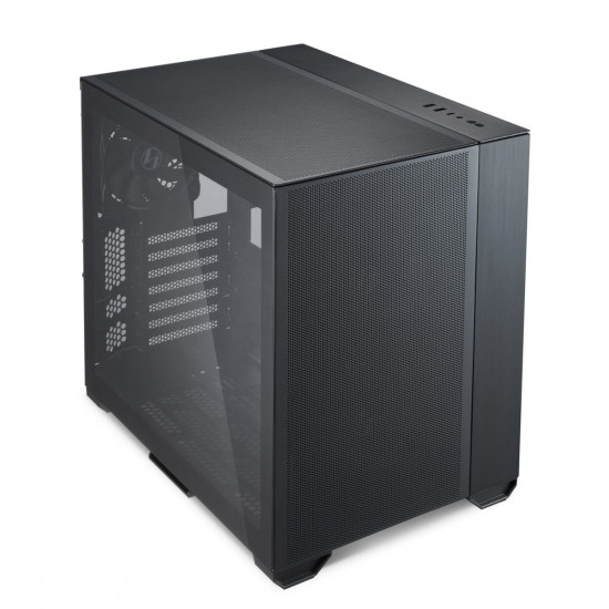 Lian Li O11 AIR MINI Black PC Case ATX / M-ATX with 3 standard Fans (front 120mmx2, rear 120mmx1) Me