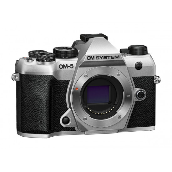 Olympus OM-5 II body silver, BLS-50 Battery, Eyecup, USB Connection Cable, Shoulder Strap