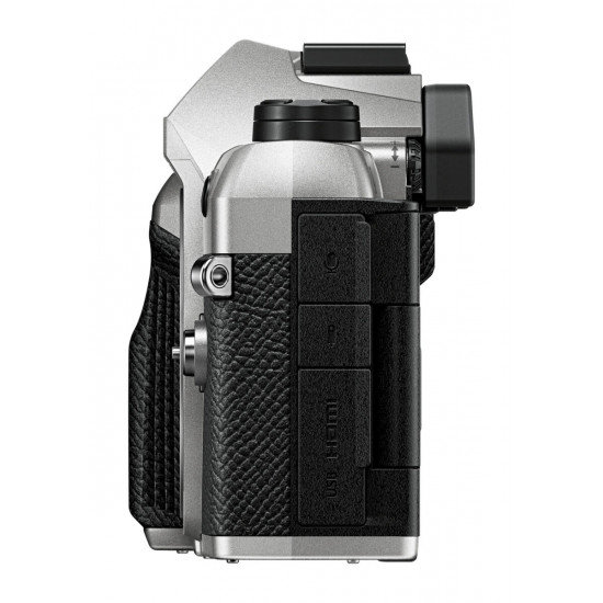 Olympus OM-5 II body silver, BLS-50 Battery, Eyecup, USB Connection Cable, Shoulder Strap