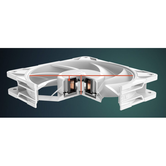 Arctic P12 Pro A-RGB (White)  - PWM 120mm Case Fan - fluid dynamic bearing - max 3000 RPM - PWM regu