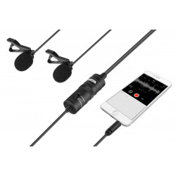 BOYA BY-M1DM wired mic Dual Lavalier Microphone