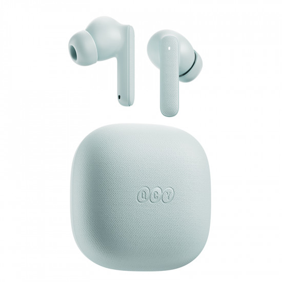 QCY Buds Blue (QT43) - Noise Reduction Clear Calls TWS Earbuds 35h, 10mm dynamic drivers