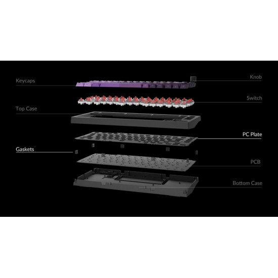 Lemokey X4 QMK (X4-A1) Wired Mechanical Keyboard 75% Red Switch US Layout
