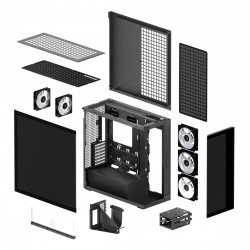 Arctic Xtender (Black) mirrow black window with GPU vertical mount - Mid Tower Case w. A-RGB Fans