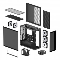Arctic Xtender (Black) black window with GPU vertical mount - Mid Tower Case w. A-RGB Fans
